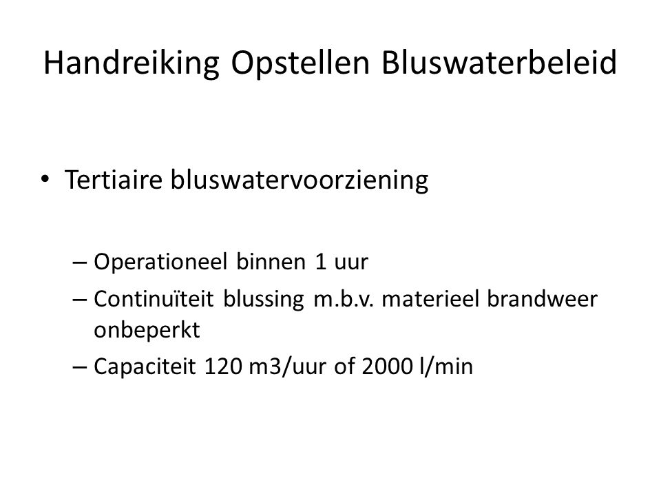 Handreiking Opstellen Bluswaterbeleid