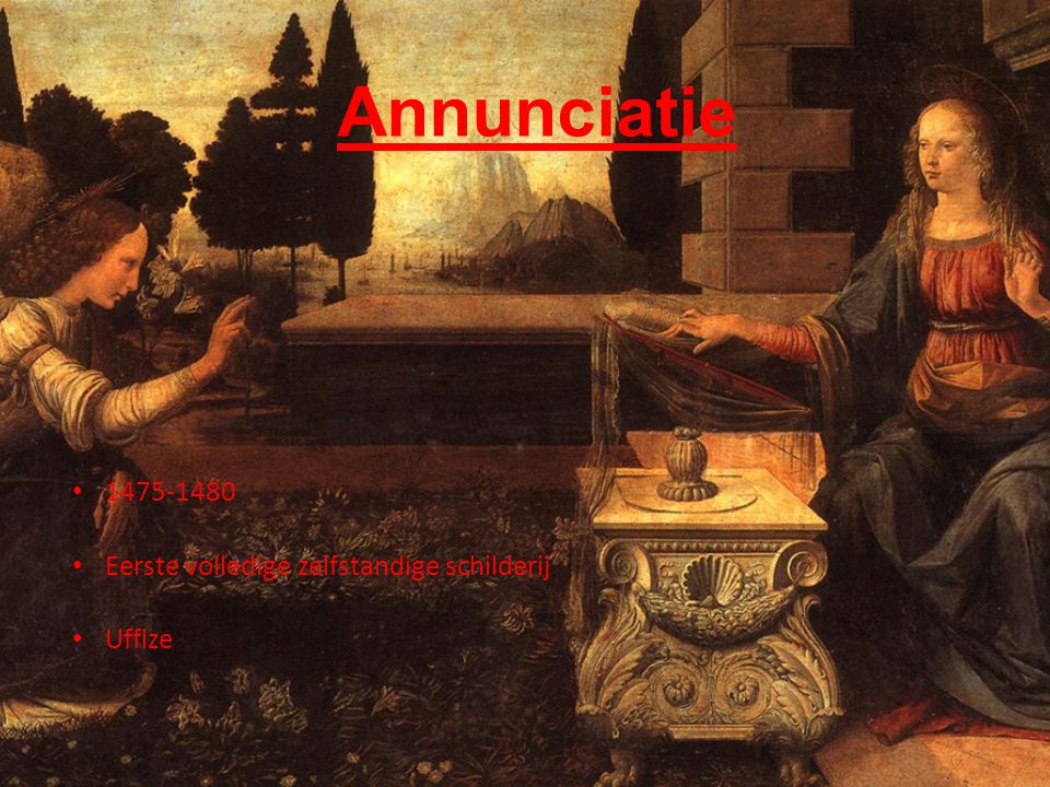 Annunciatie Eerste volledige zelfstandige schilderij Uffize