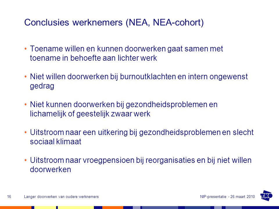 Conclusies werknemers (NEA, NEA-cohort)