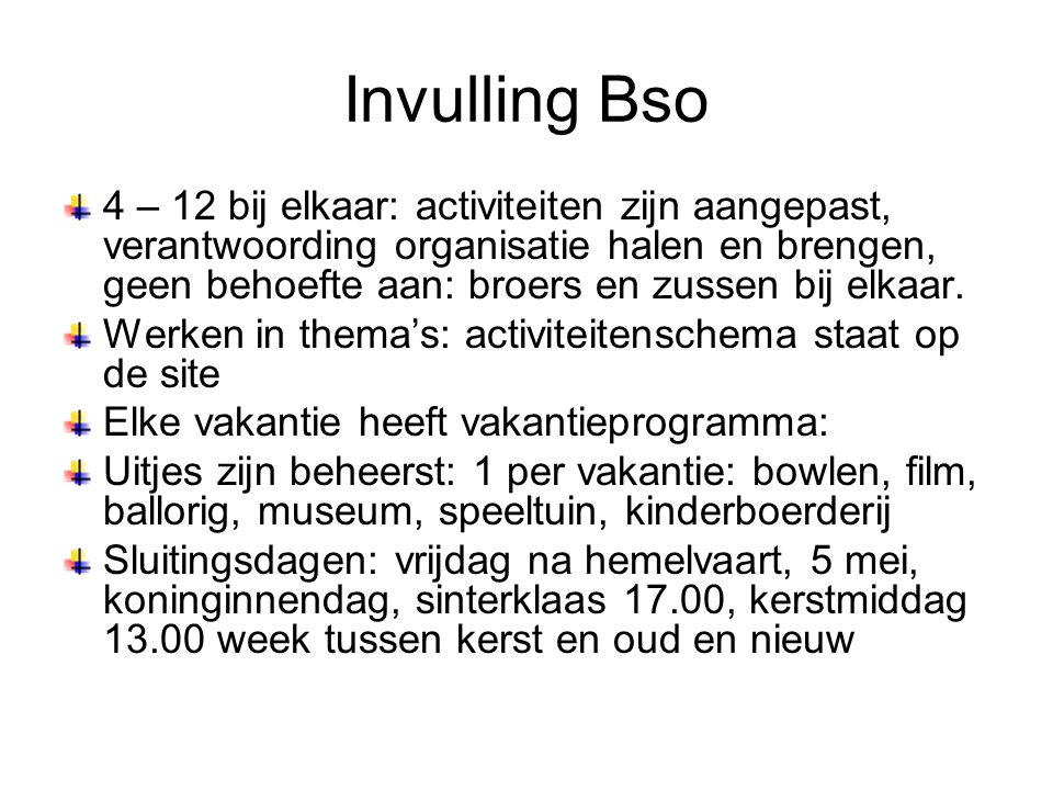 Invulling Bso