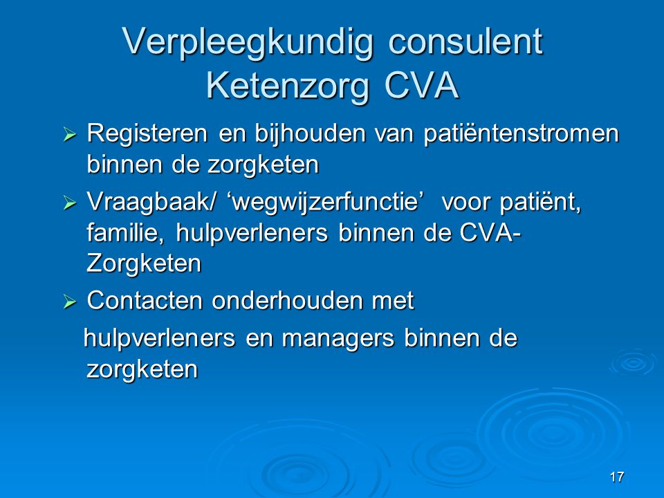 Verpleegkundig consulent Ketenzorg CVA