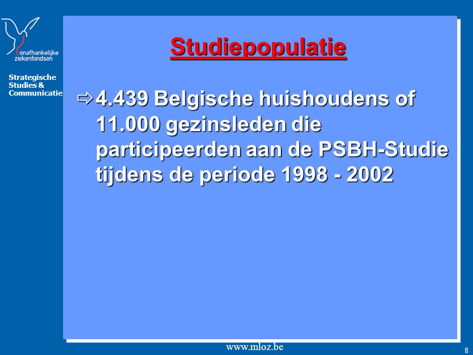 Studiepopulatie Belgische huishoudens of gezinsleden die participeerden aan de PSBH-Studie tijdens de periode