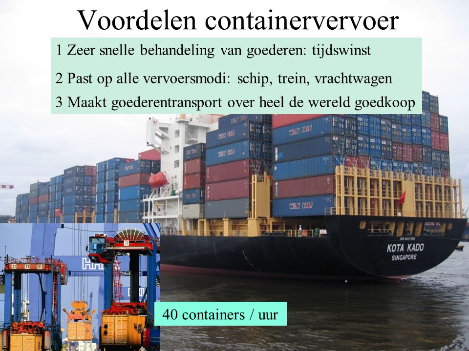 Voordelen containervervoer
