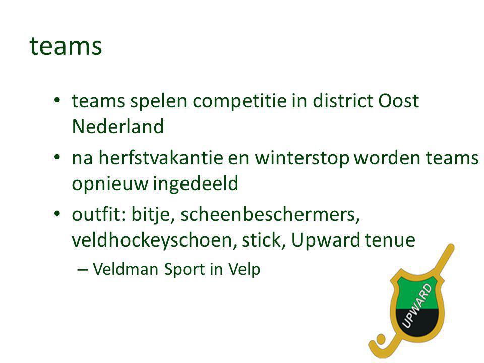 teams teams spelen competitie in district Oost Nederland