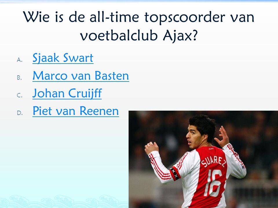 Wie is de all-time topscoorder van voetbalclub Ajax
