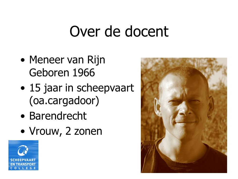 Over de docent Meneer van Rijn Geboren 1966