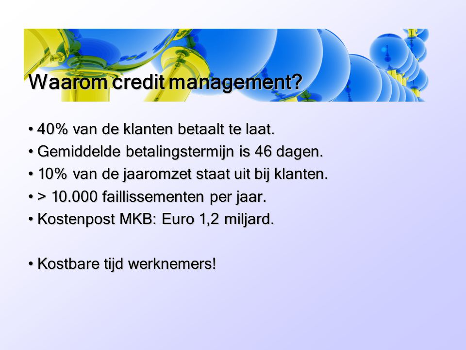 Waarom credit management