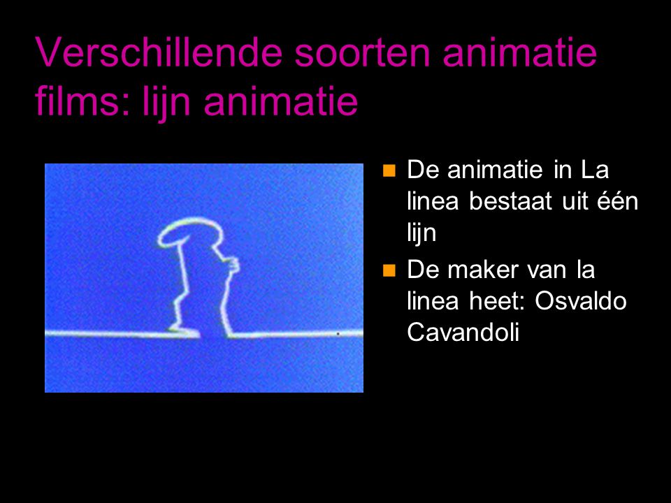 Verschillende soorten animatie films: lijn animatie