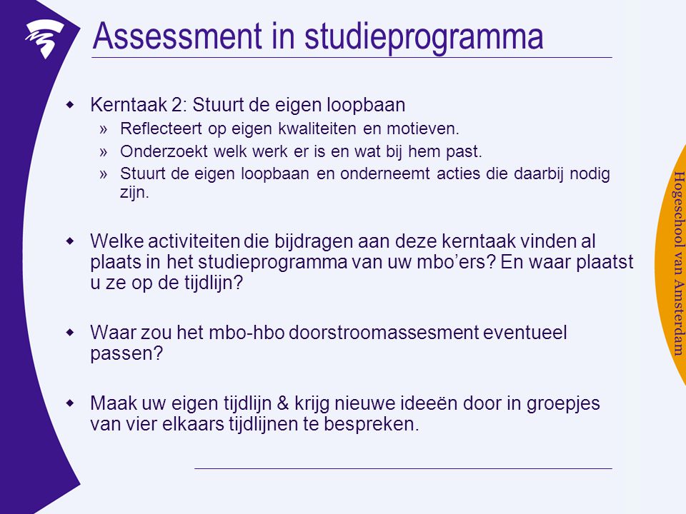 Assessment in studieprogramma