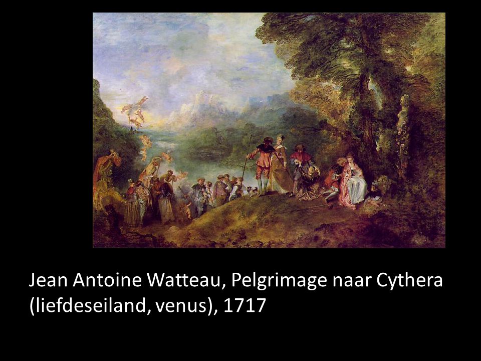 Jean Antoine Watteau, Pelgrimage naar Cythera (liefdeseiland, venus), 1717