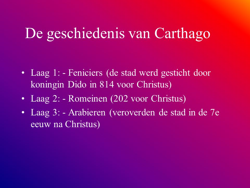 De geschiedenis van Carthago