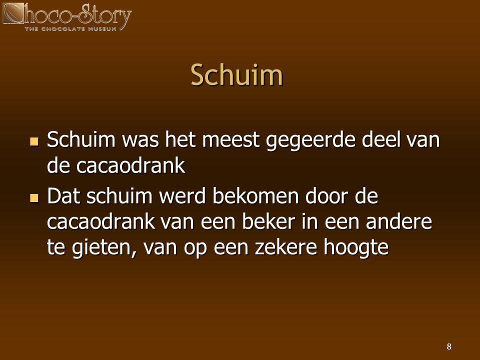 Schuim Schuim was het meest gegeerde deel van de cacaodrank