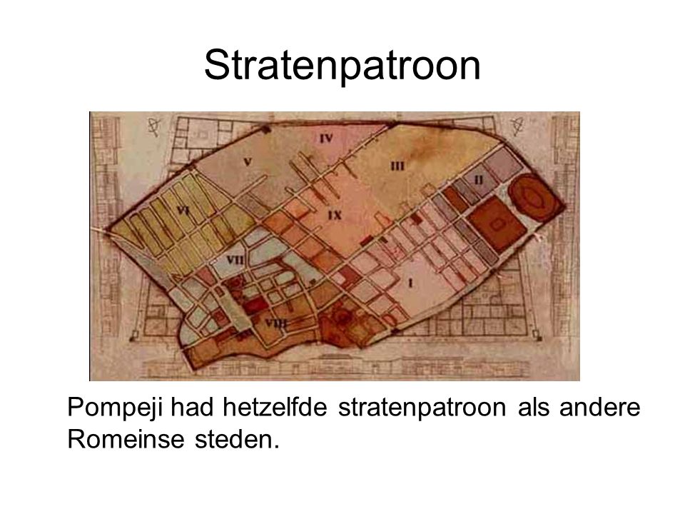 Stratenpatroon Pompeji had hetzelfde stratenpatroon als andere Romeinse steden.