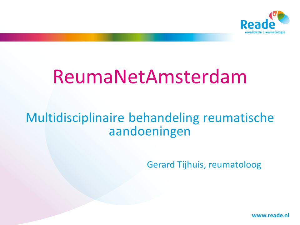 ReumaNetAmsterdam Multidisciplinaire behandeling reumatische aandoeningen.