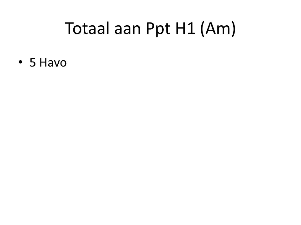 Totaal aan Ppt H1 (Am) 5 Havo