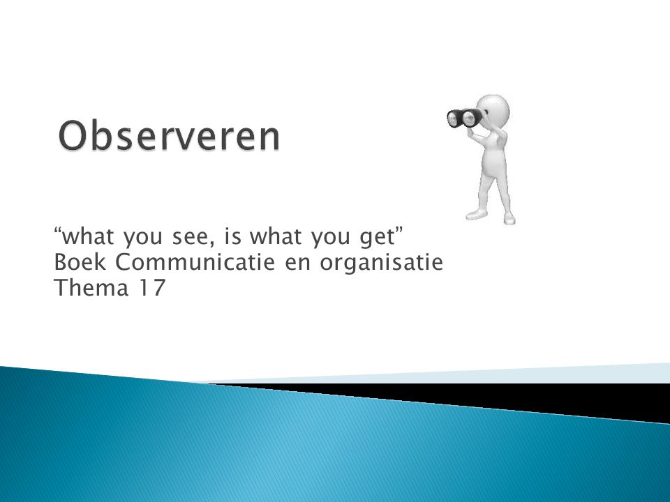 Observeren what you see, is what you get