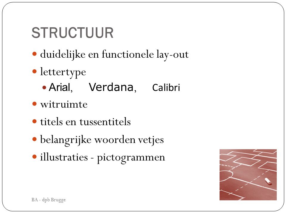 STRUCTUUR duidelijke en functionele lay-out lettertype witruimte