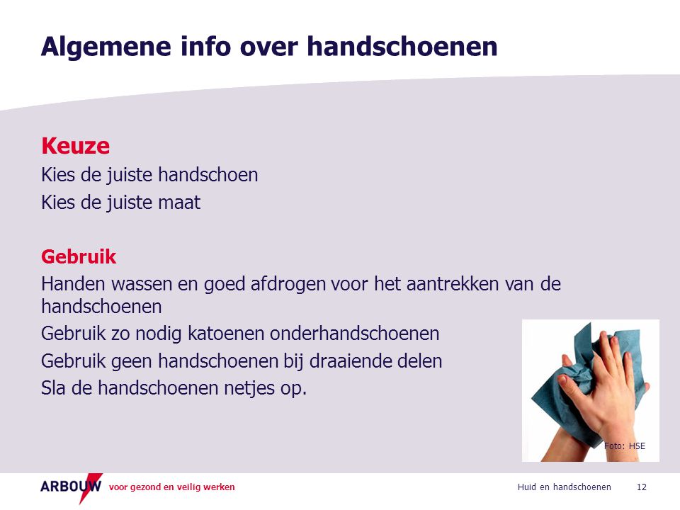 Algemene info over handschoenen