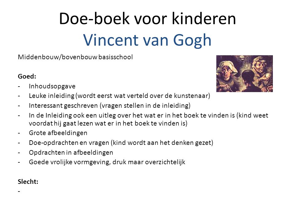 Doe-boek voor kinderen Vincent van Gogh