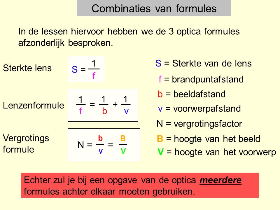 Combinaties van formules