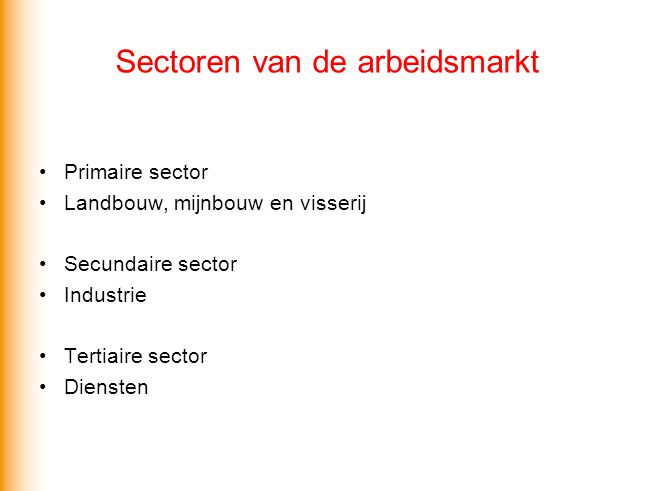 Sectoren van de arbeidsmarkt