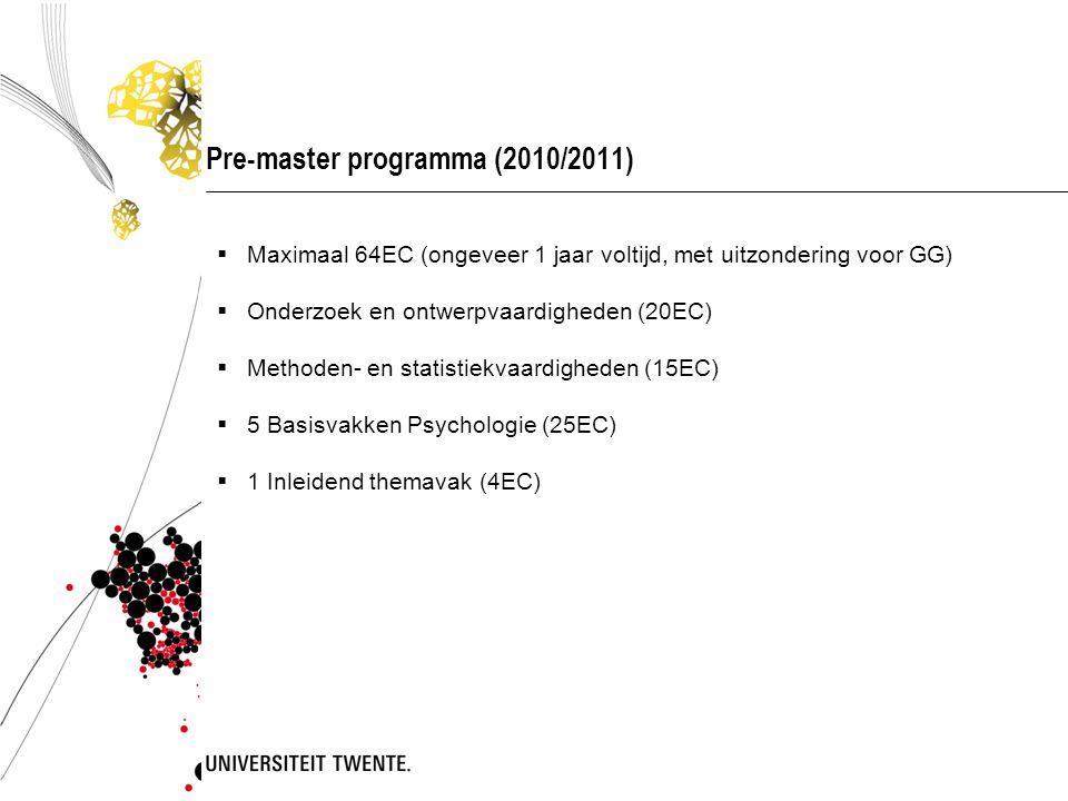 Pre-master programma (2010/2011)