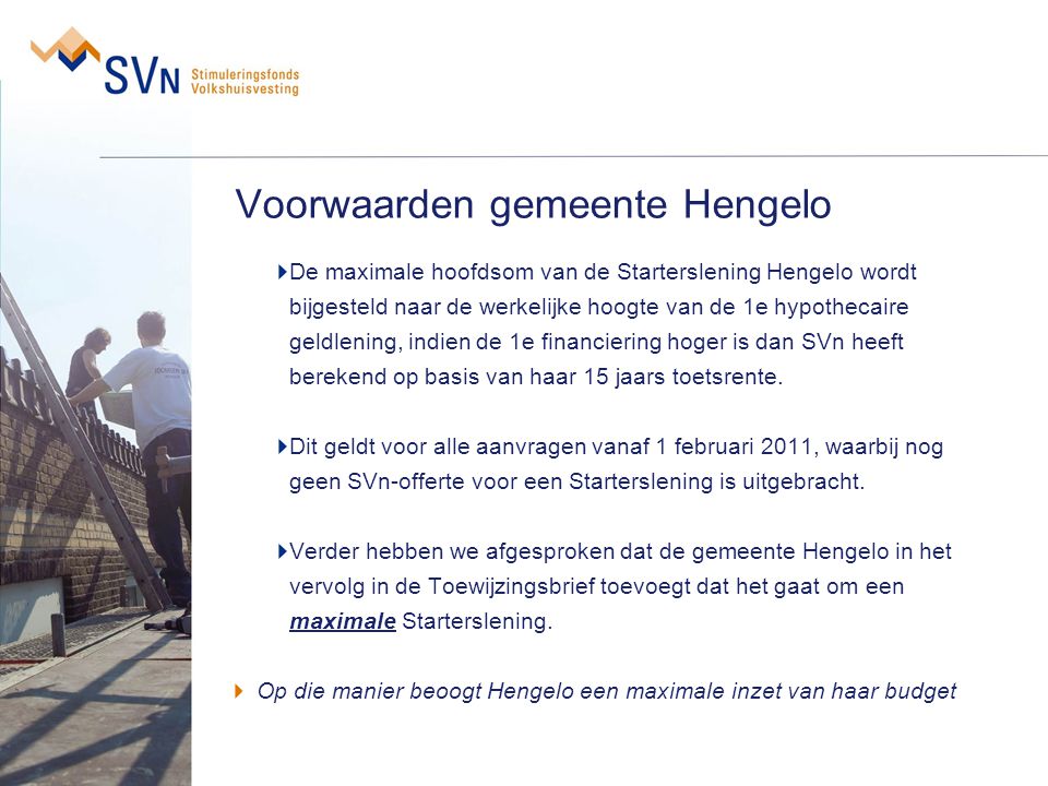 Voorwaarden gemeente Hengelo