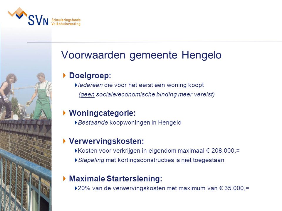 Voorwaarden gemeente Hengelo