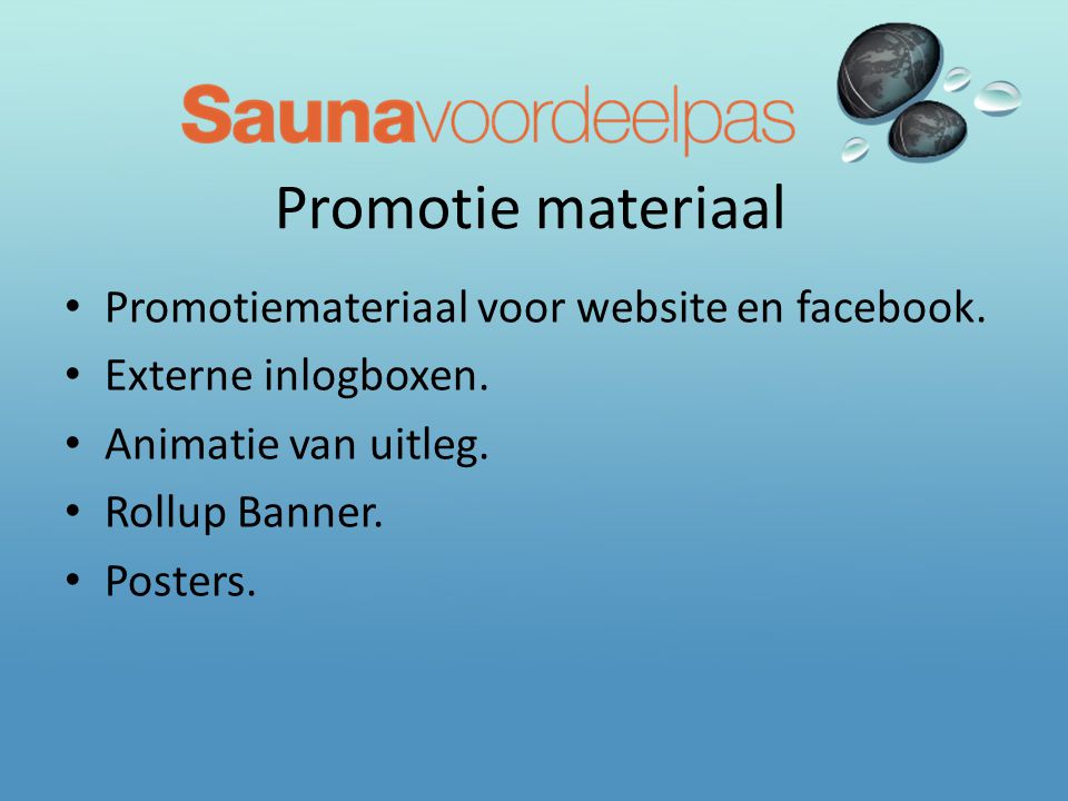 Promotie materiaal Promotiemateriaal voor website en facebook.