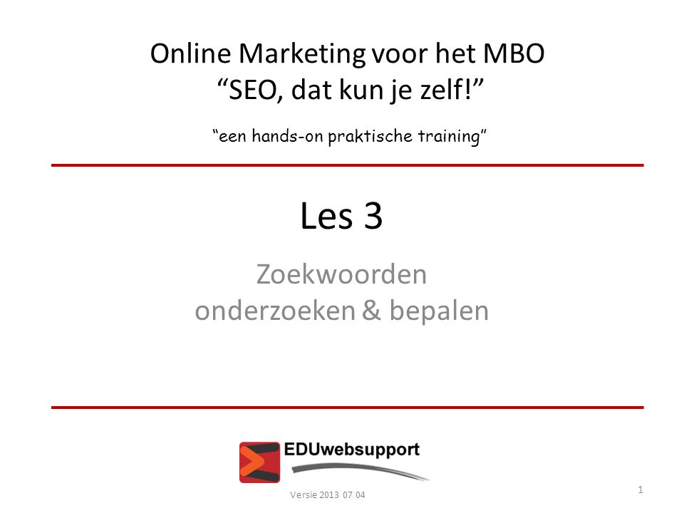 Online Marketing voor het MBO SEO, dat kun je zelf!