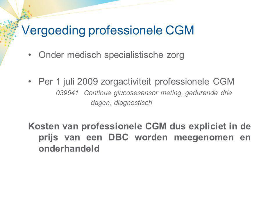 Vergoeding professionele CGM