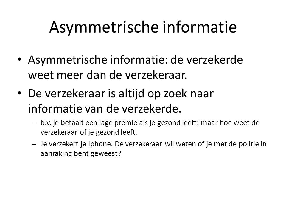 Asymmetrische informatie