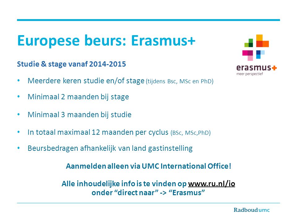 Europese beurs: Erasmus+
