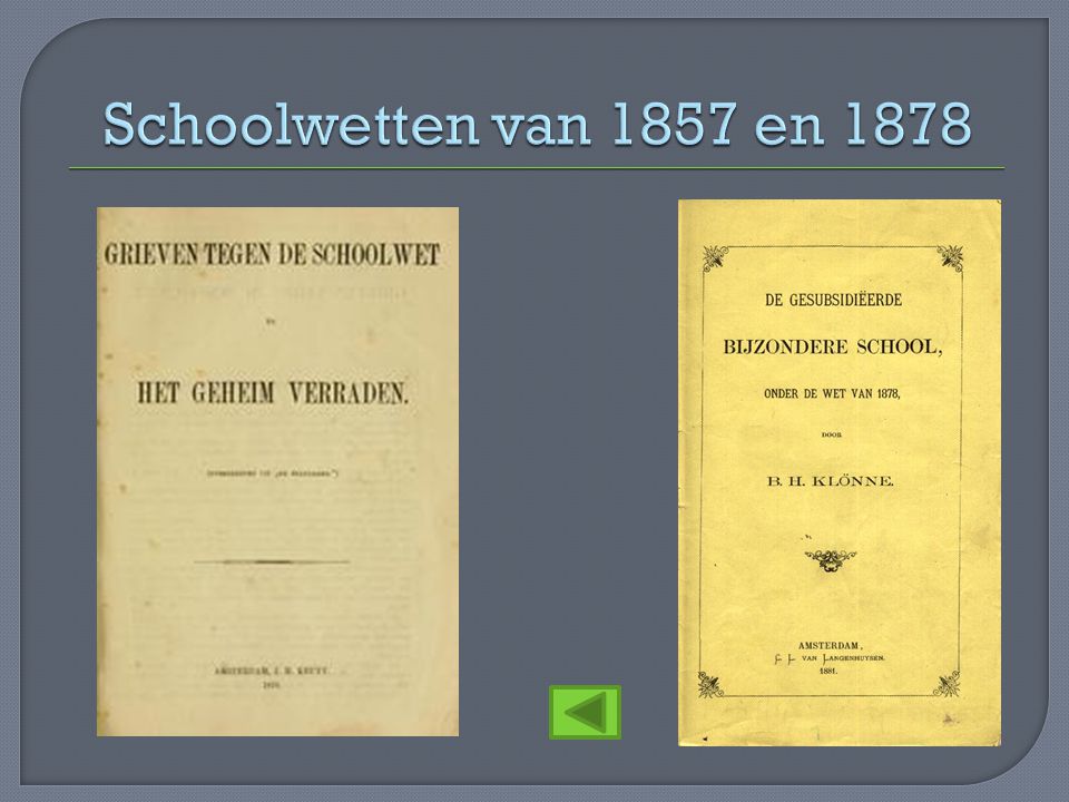 Schoolwetten van 1857 en 1878