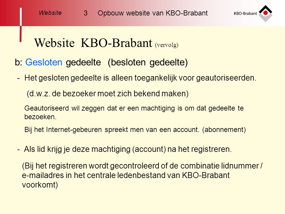 Website KBO-Brabant (vervolg)