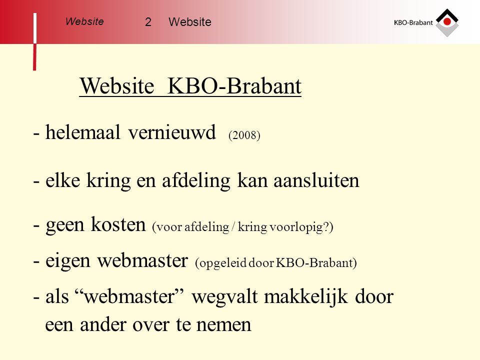 Website KBO-Brabant - helemaal vernieuwd (2008)