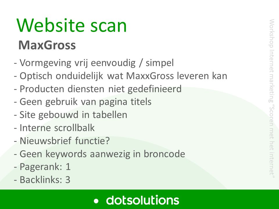 Website scan MaxGross Vormgeving vrij eenvoudig / simpel