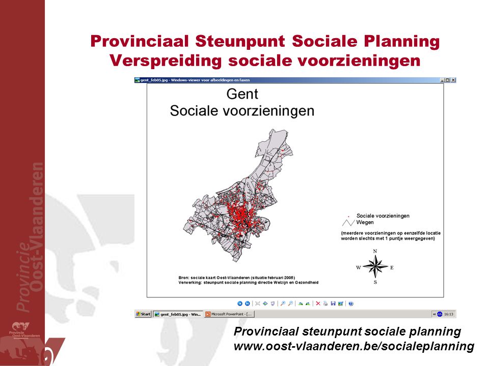 Provinciaal Steunpunt Sociale Planning Verspreiding sociale voorzieningen