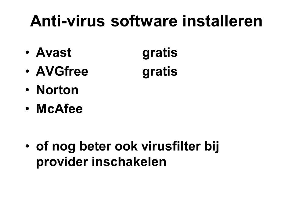 Anti-virus software installeren