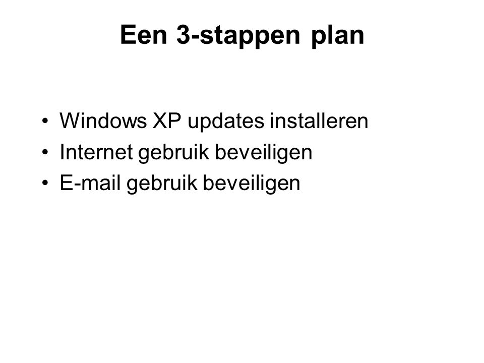 Een 3-stappen plan Windows XP updates installeren