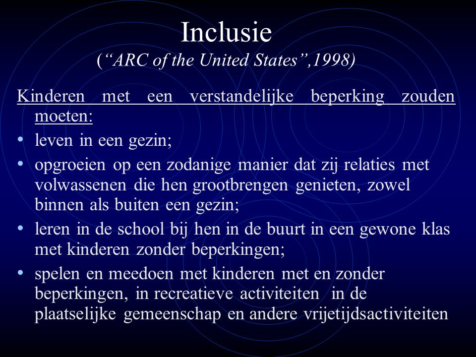 Inclusie ( ARC of the United States ,1998)