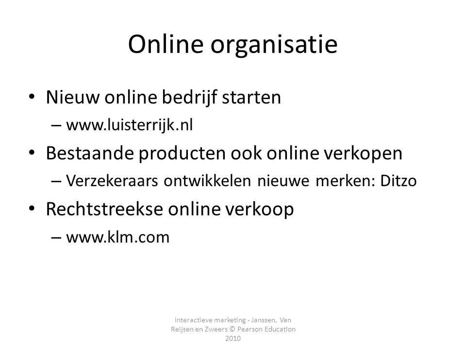 Online organisatie Nieuw online bedrijf starten