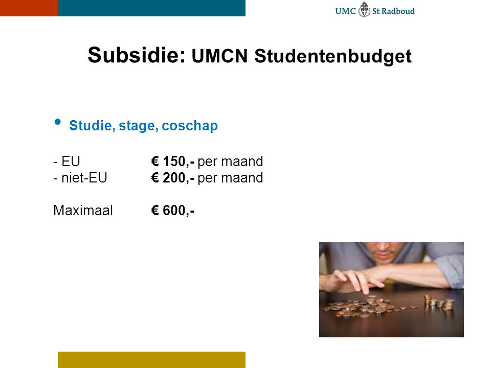Subsidie: UMCN Studentenbudget