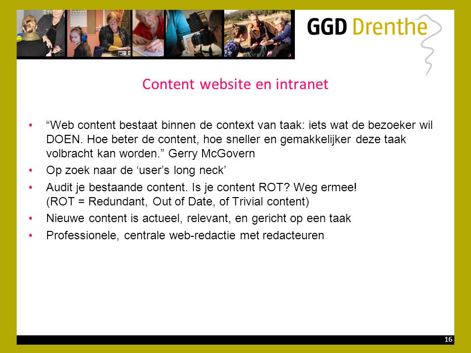 Content website en intranet