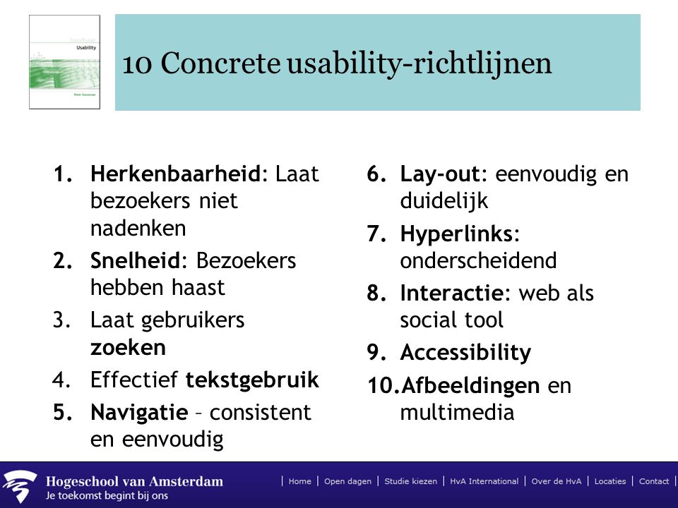 10 Concrete usability-richtlijnen
