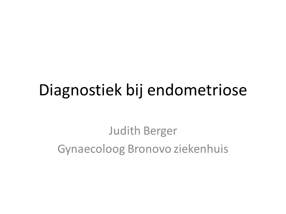 Diagnostiek bij endometriose