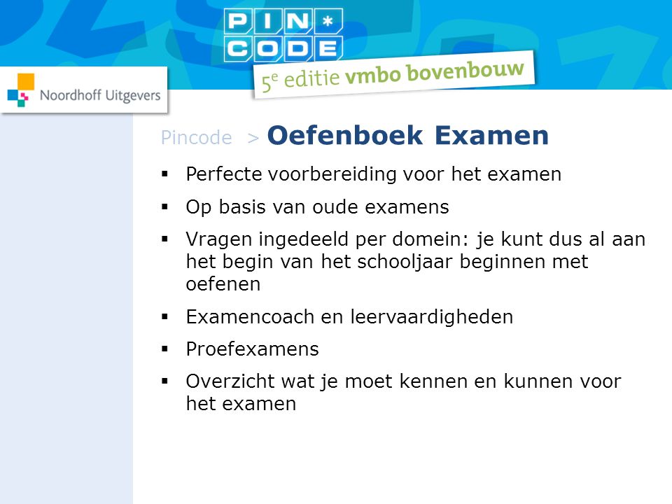 Pincode > Oefenboek Examen