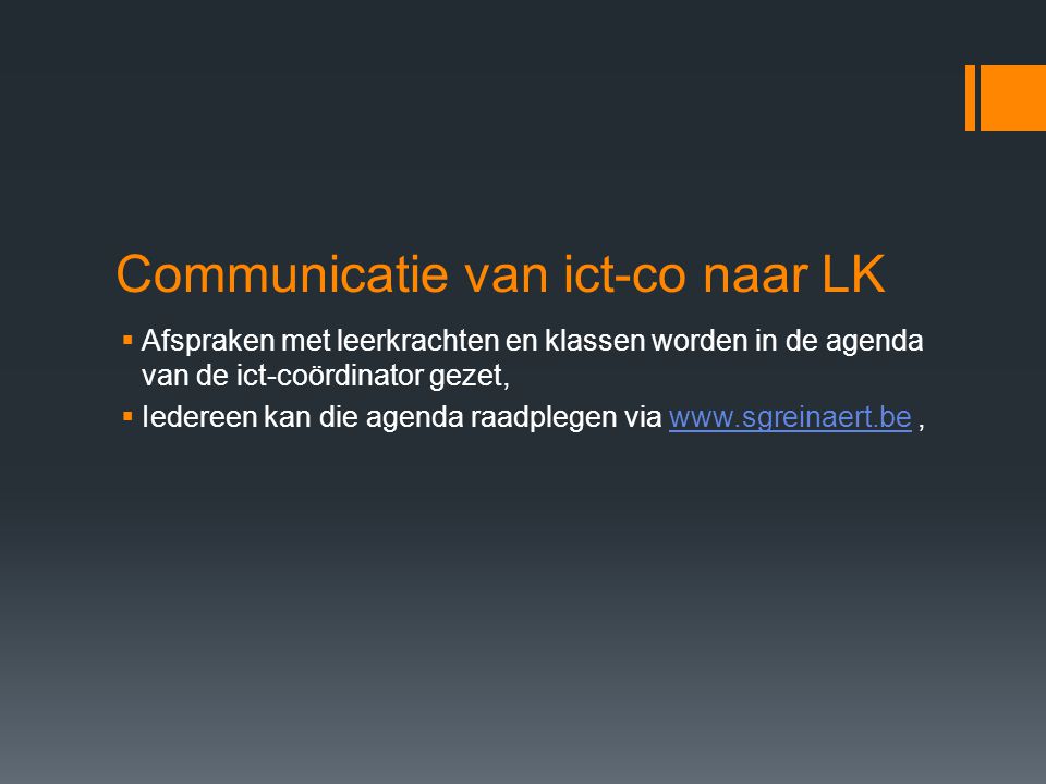 Communicatie van ict-co naar LK