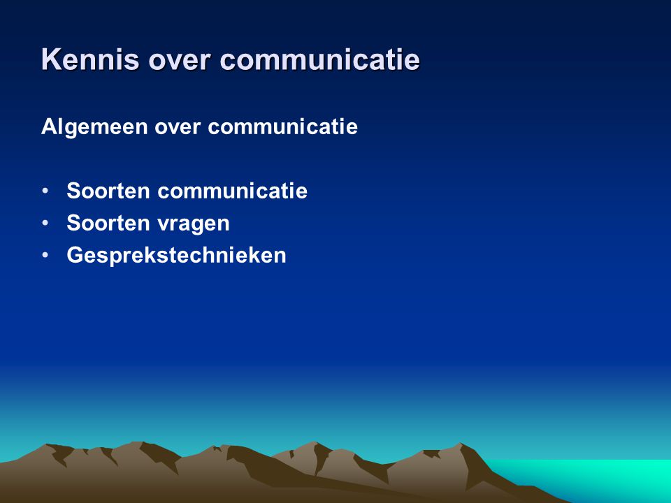 Kennis over communicatie