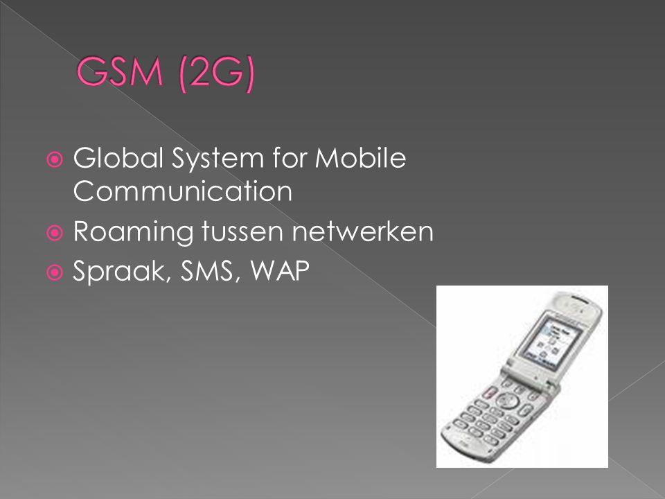 GSM (2G) Global System for Mobile Communication
